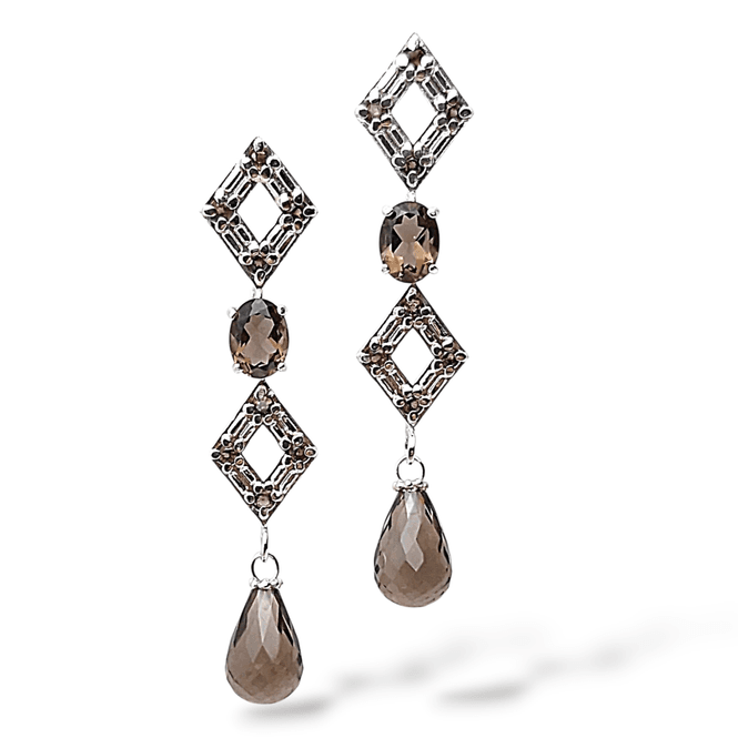 Hovedbilde Øredobber lange med røyk quartz