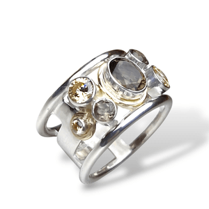 Hovedbilde Martens ring r&oslash;yk quartz med gull