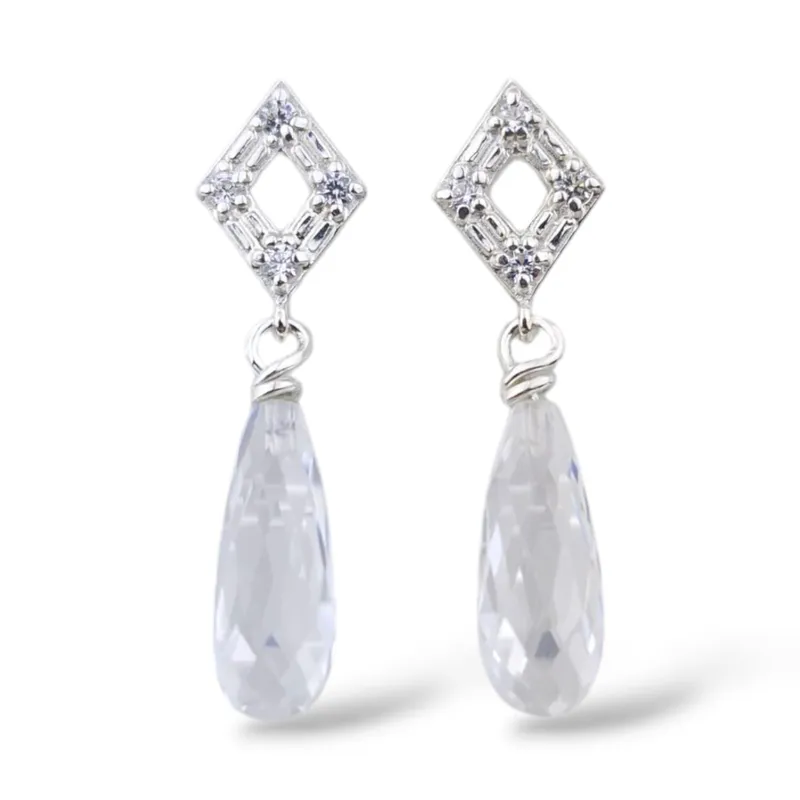 Øredobber Tiara med krystall og cubic zirkonia