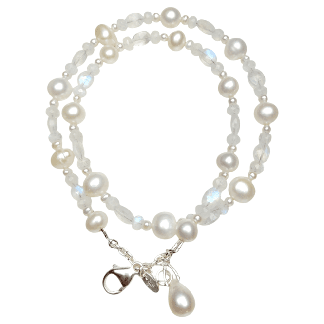 Hovedbilde Perle og edelstenkjede moonstone